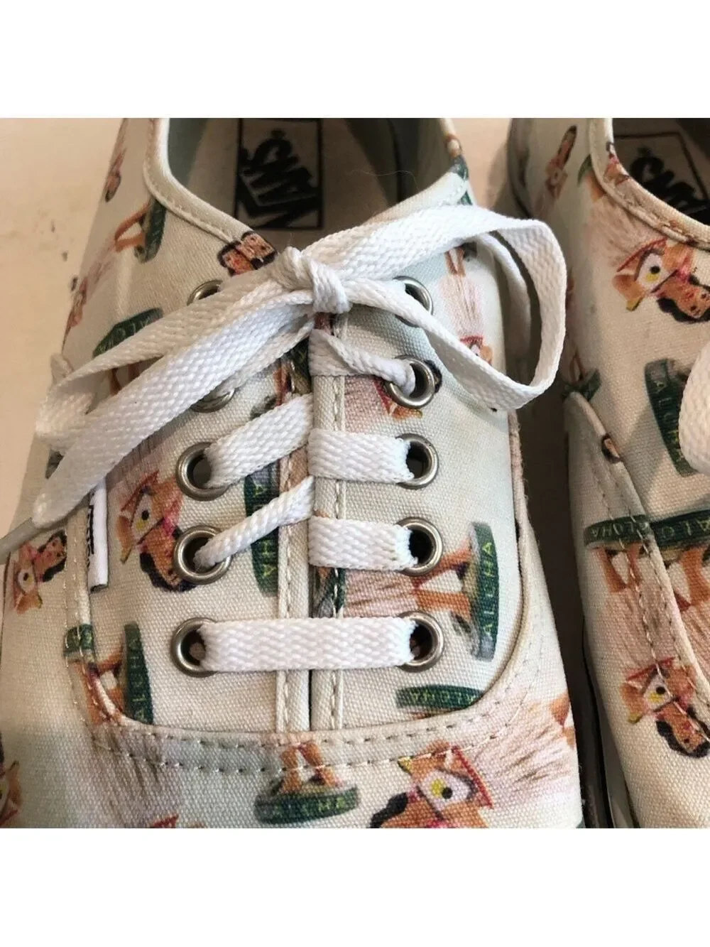 Vans Hula Girl sneakers. Size 13. Off white shoes with dancing hula girls  luau